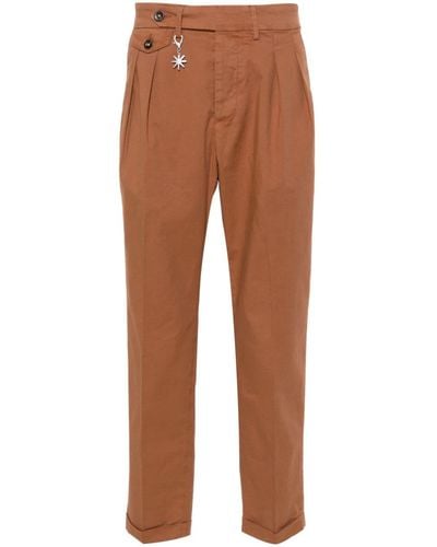 Manuel Ritz Pleat-detail Straight-leg Trousers - Brown