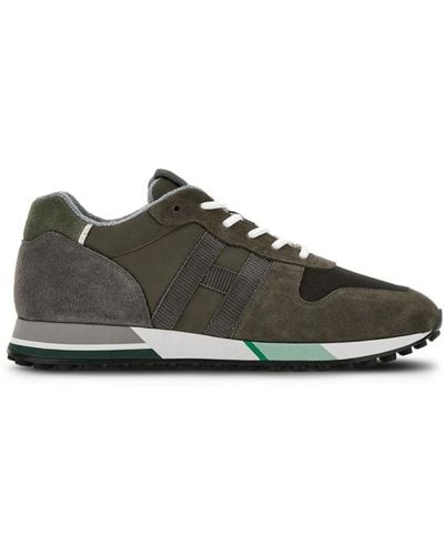 Hogan H383 Sneakers Met Vlakken - Groen