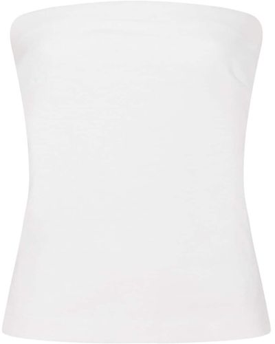 Rosetta Getty Strapless Jersey Top - White