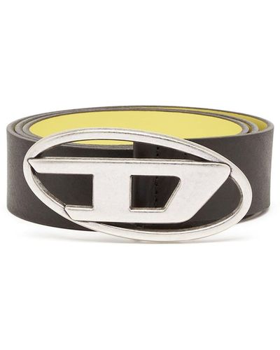 DIESEL 1dr Logo-buckle Reversible Belt - Metallic