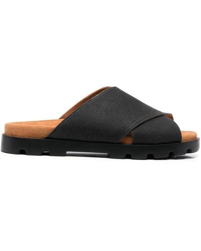 Camper Brutus Cross-strap Leather Sandals - Black