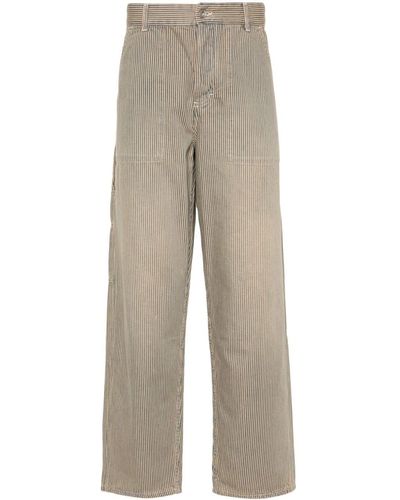 YMC Painter Striped Trousers - Natural