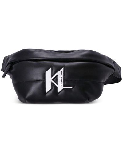 Karl Lagerfeld Riñonera K/Monogram acolchada - Negro