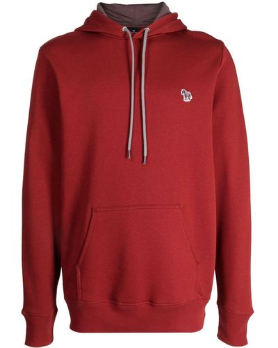 PS by Paul Smith Logo-patch Drawstring Hoodie - Red