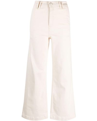 Bimba Y Lola Cropped High-rise Wide-leg Jeans - Natural
