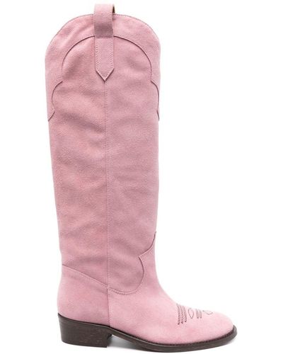 Via Roma 15 35mm Suede Boots - Pink