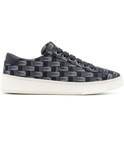 Bally Jacquard Lace-up Trainers - Blue