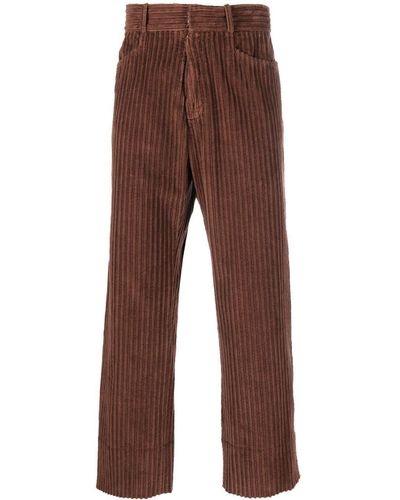 Maison Margiela Cropped Corduroy Trousers - Brown