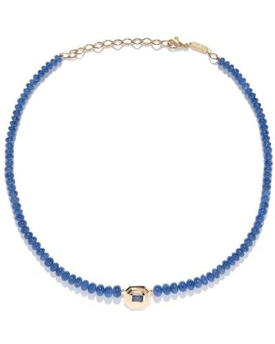 Azlee 18kt Yellow Gold Rich Staircase Sapphire Necklace - Blue