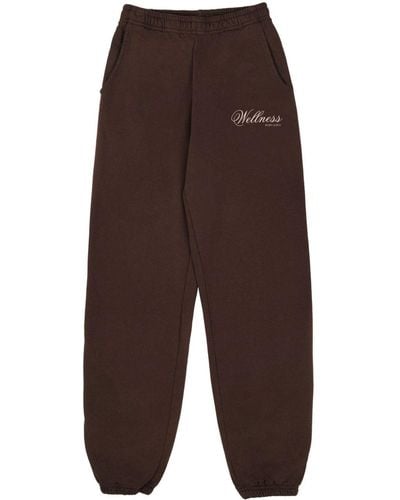 Sporty & Rich Carlyle Cotton Track Pants - Brown