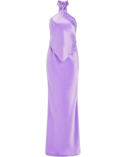 retroféte Ester Halterneck Maxi Dress - Purple