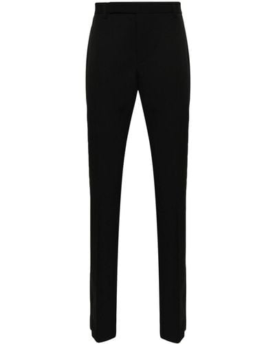 Saint Laurent Tailored Trousers In Grain De Poudre - Black