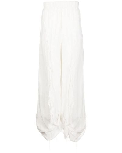Natasha Zinko Distressed Hemp Pyjama Trousers - White