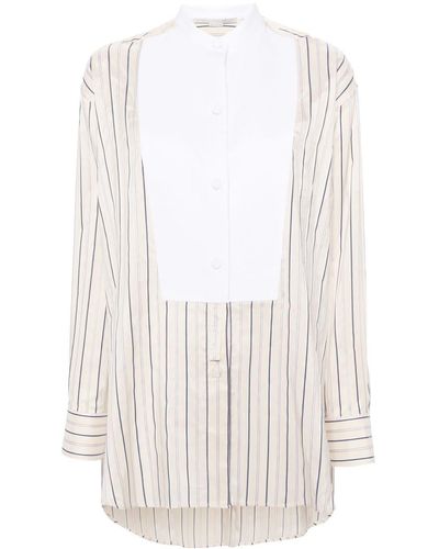 Stella McCartney Contrasting-panel Striped Shirt - White
