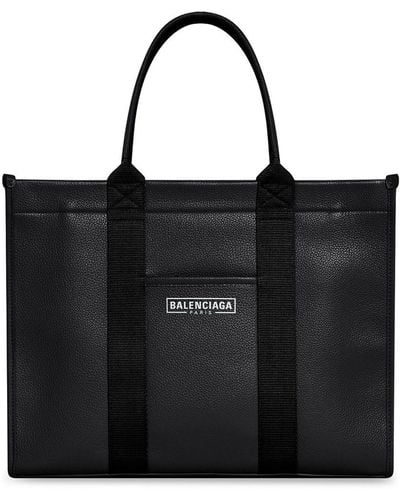 Balenciaga Hardware Small Leather Tote Bag - Black