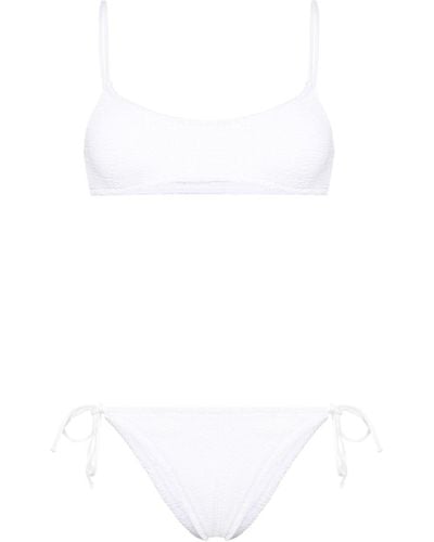 Mc2 Saint Barth Judy Marielle Shirred Bikini - White