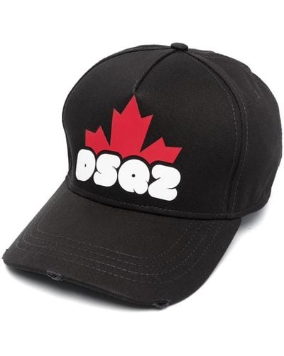 DSquared² Logo-print Cotton Baseball Cap - Zwart