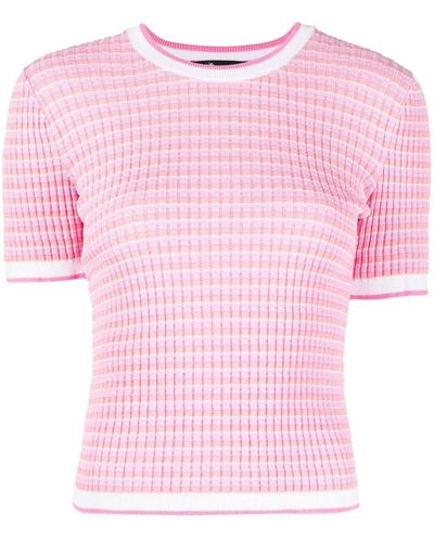 Maje Striped Knitted Top - Pink