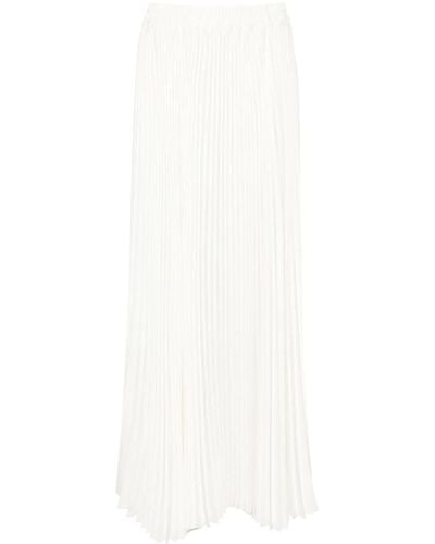 Styland High-waist Pleated Midi Skirt - White