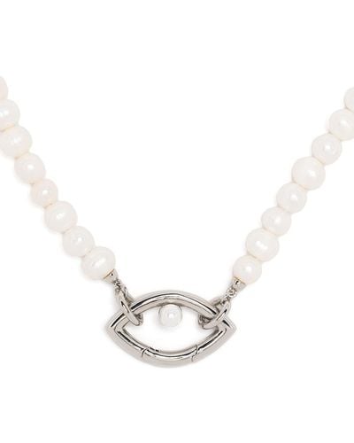 CAPSULE ELEVEN Eye Pearl Necklace - White
