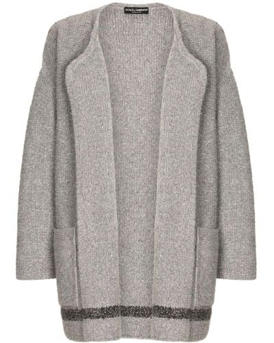 Dolce & Gabbana Logo-patch Drop-shoulder Sweater - Grey