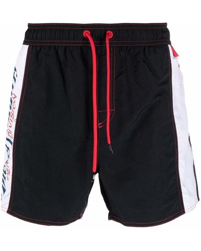 DIESEL Logo-print Swim Shorts - Black