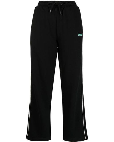 Chocoolate Logo-embroidered Cotton Track Trousers - Black