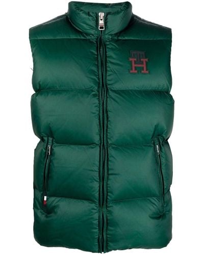 Tommy Hilfiger Logo-patch Down-padded Gilet - Green