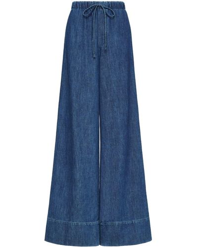 Valentino Garavani Chambray Jeans Met Wijde Pijpen - Blauw