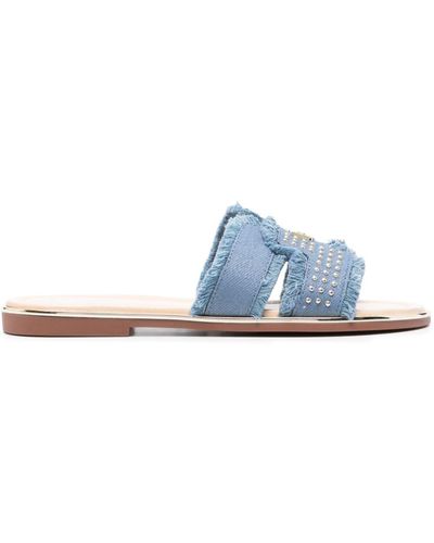 Liu Jo Denim Flat Sandals - Blue