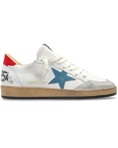Golden Goose Ball Star Distressed-effect Trainers - Blue
