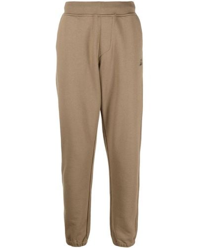 C.P. Company Logo-embroidered Cotton Track Trousers - Natural