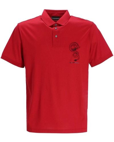 Emporio Armani Dragon-embroidered Polo Shirt