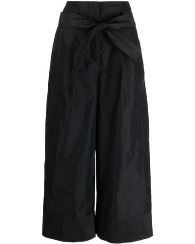 3.1 Phillip Lim Pleat-detail Belted Cropped Trousers - Black