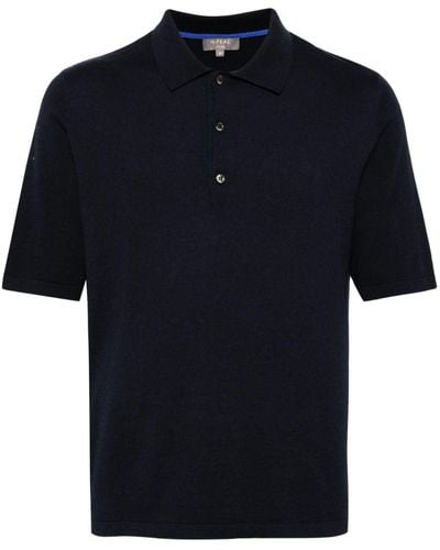 N.Peal Cashmere Cotton-cashmere Polo Shirt - Blue
