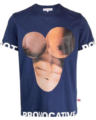 Walter Van Beirendonck T-Shirt mit Körper-Print - Blau