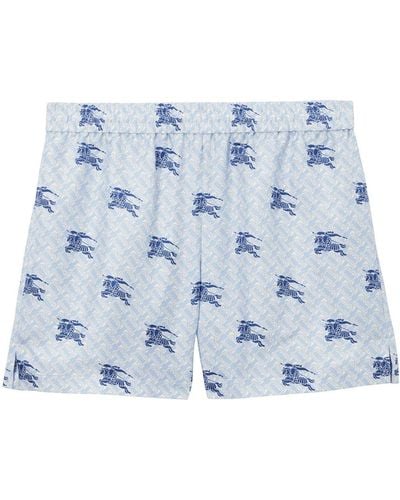 Burberry Shorts aus Seide mit Monogramm - Blau