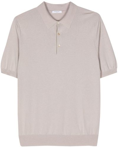 Boglioli Fine-knit Polo Shirt - White