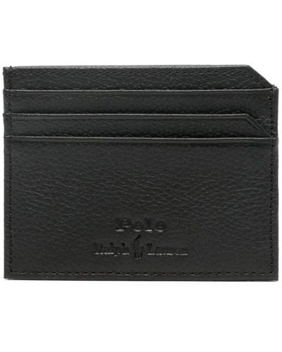 Polo Ralph Lauren Debossed-logo Leather Cardholder - Zwart