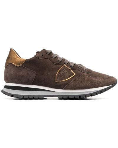 Philippe Model Trpx Lace-up Suede Trainers - Brown