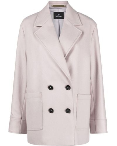PS by Paul Smith Double-breasted Wool-blend Coat - Natural