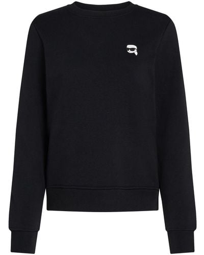 Karl Lagerfeld Ikonik Logo-appliqué Sweatshirt - Black