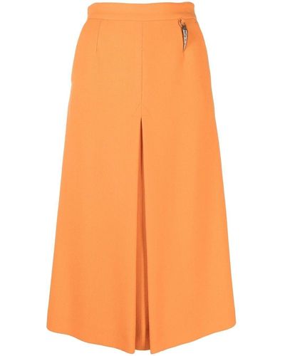 Roberto Cavalli Wool A-line Skirt - Orange