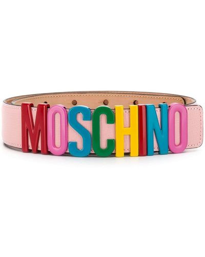 Moschino Cinturón con hebilla estilo arcoíris - Rosa