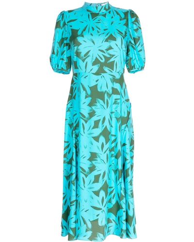 Diane von Furstenberg Midi-jurk Met Print - Blauw