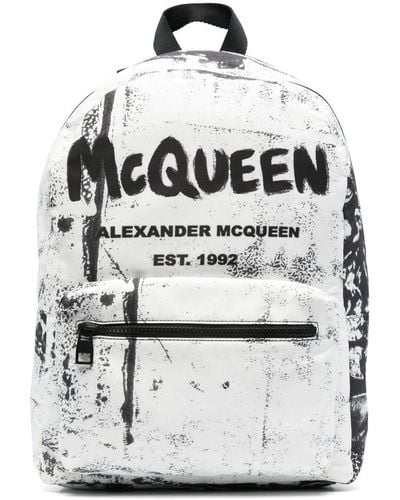 Alexander McQueen Logo-print backpack - Bianco