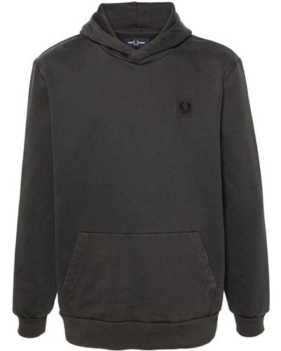 Fred Perry ロゴアップリケ パーカー - グレー
