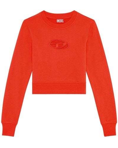 DIESEL F-slimmy-od Cut-out Cropped Sweatshirt - Red
