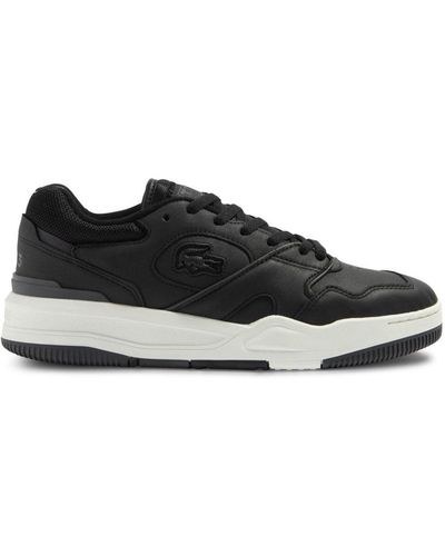 Lacoste Lineshot Panelled Leather Trainers - Black