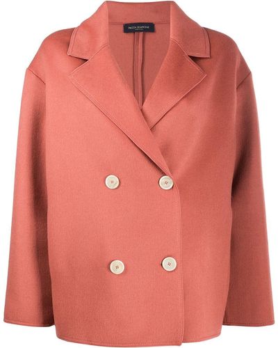 Piazza Sempione Oversized Double Breasted Blazer - Red